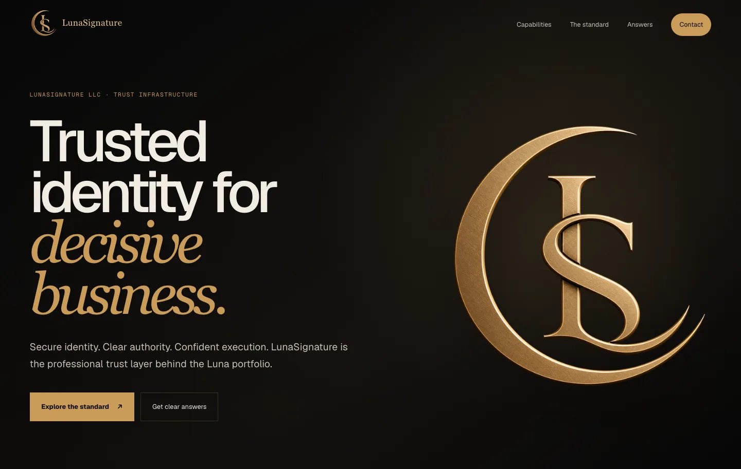 LunaSignature website snapshot